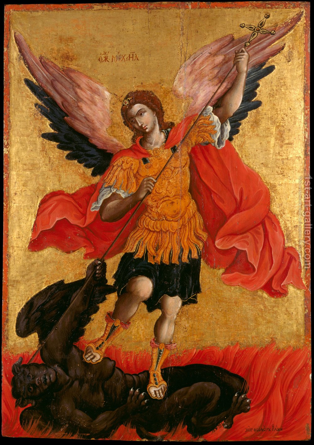 1000x1417 Icon Of The Archangel Michael Theodoros Pulakis Reproduction 1st - Archangel Painting