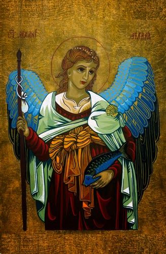 327x500 Google  Archangel Raphael Painted By Bev Dunbar Angel - Archangel Raphael Painting