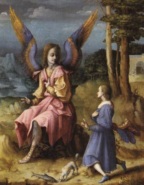 500x643 Raphael Angel Painting - Archangel Raphael Painting