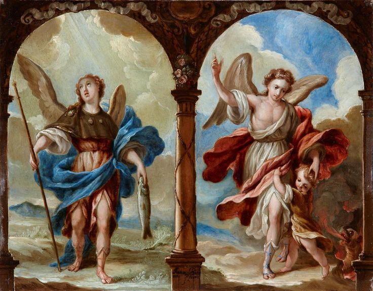 736x575 Saint Raphael The Archangel By Esteban By Teogonia - Archangel Raphael Painting