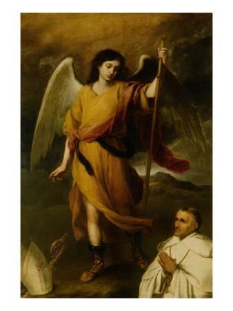 338x450 The Archangel Raphael With Bishop Domonte Giclee Print By - Archangel Raphael Painting