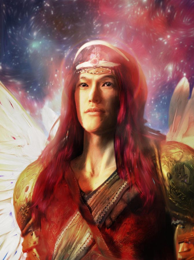 671x900 Archangel Raphael Healing Angel Painting By Suzanne Silvir - Archangel Raphael Painting