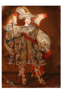 200x300 Archangel Raphael Medicine Of God Original Peru Folk Art Oil - Archangel Raphael Painting