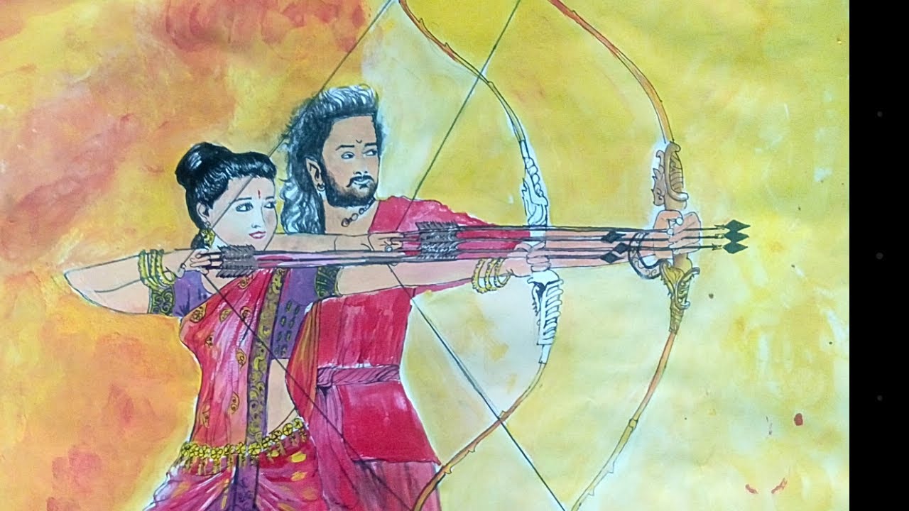1280x720 How To Make Painting Of Bahubali 2 - Archery Painting