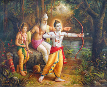 360x292 Lord Rama Learning Archery, Series Based On The Ramayana - Archery Painting