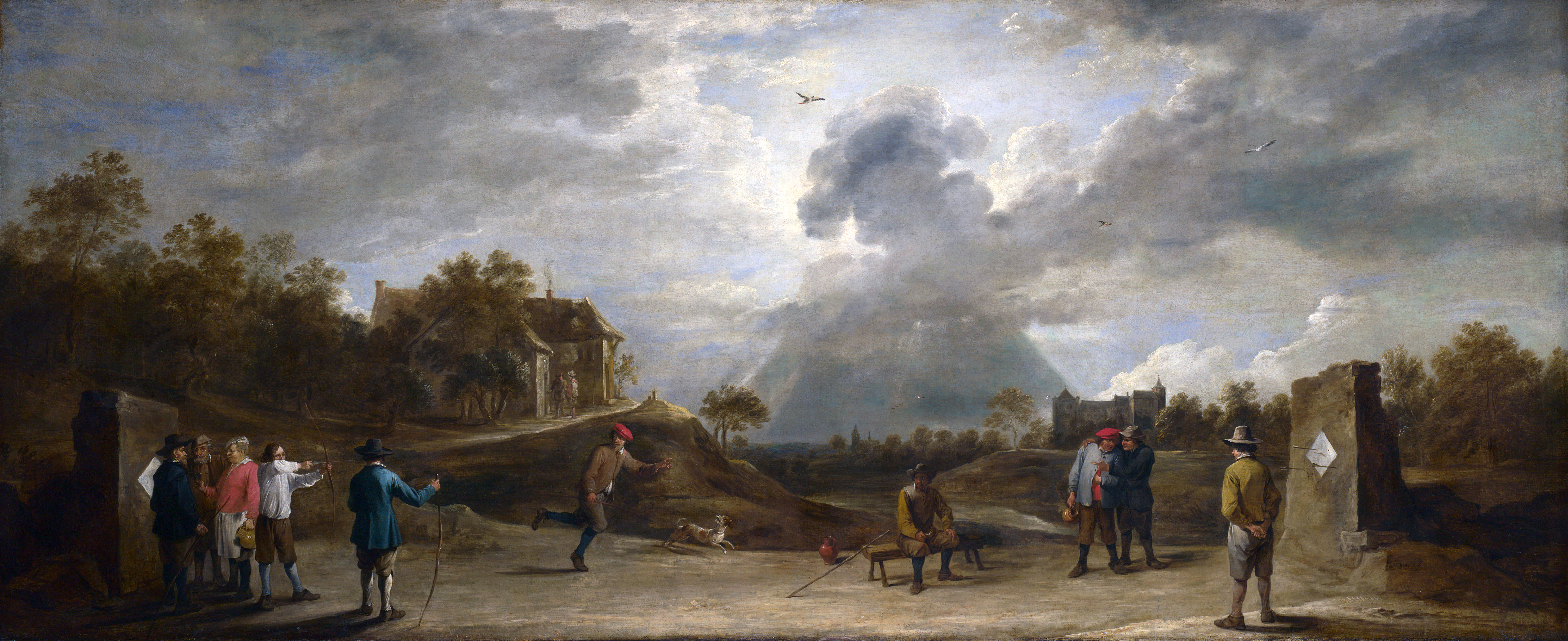 7689x3144 Archery In Art David Teniers The Younger Preindustrial - Archery Painting