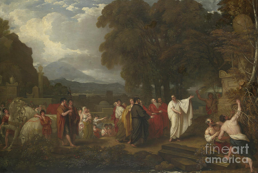 900x604 Cicero Discovering The Tomb Of Archimedes Painting By Benjamin West - Archimedes Painting