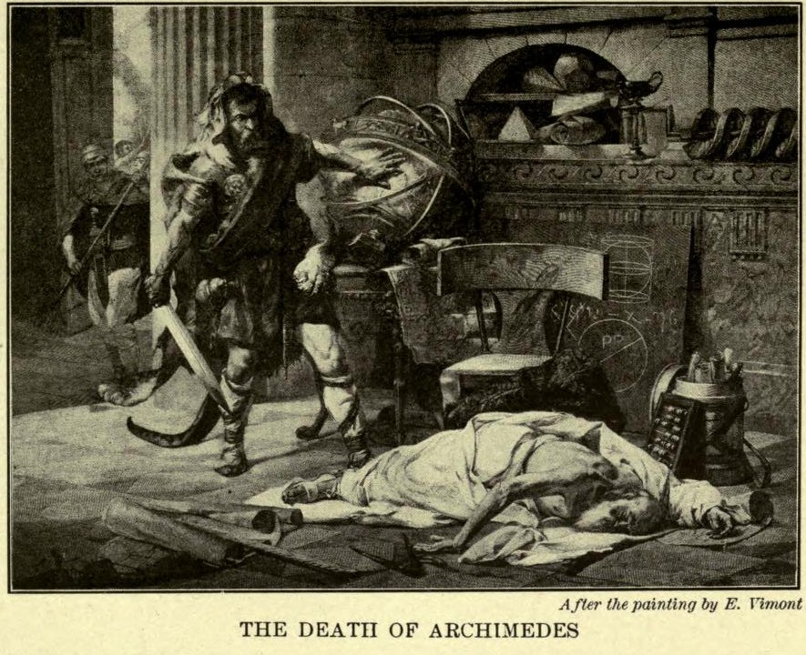 885x720 The Death Of Archimedes After The Painting By E. Vimont - Archimedes Painting
