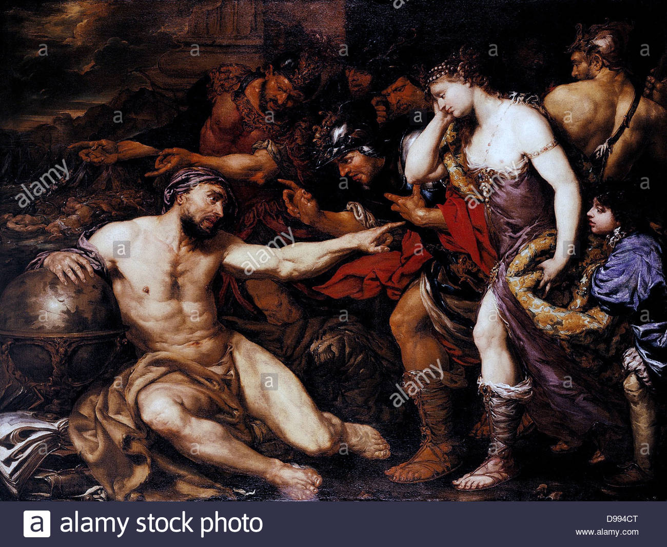 1300x1066 Oil Painting By The Italian Giovani Battista Langetti (1635 1676 - Archimedes Painting