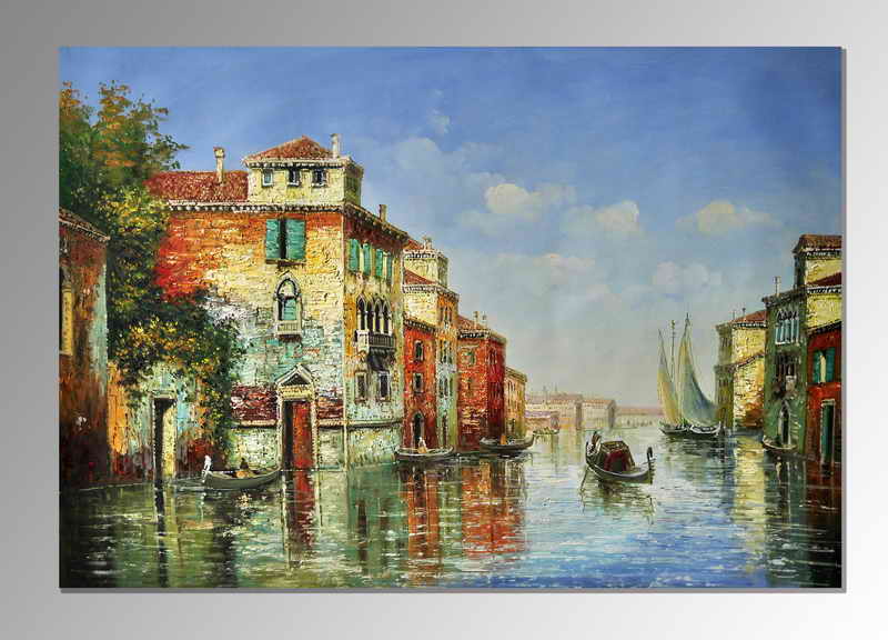 800x576 100% Hand Painted Oil Painting Classical European Architecture - Architecture Art Painting