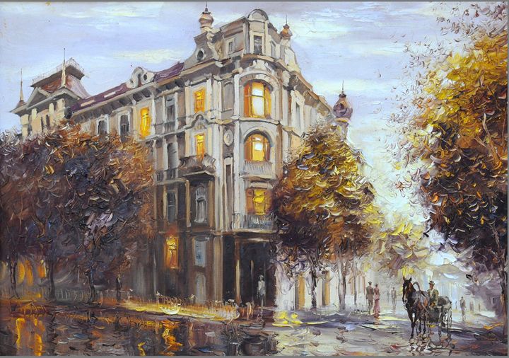 720x506 Original Oil Painting Kiev Topchiy - Architecture Art Painting