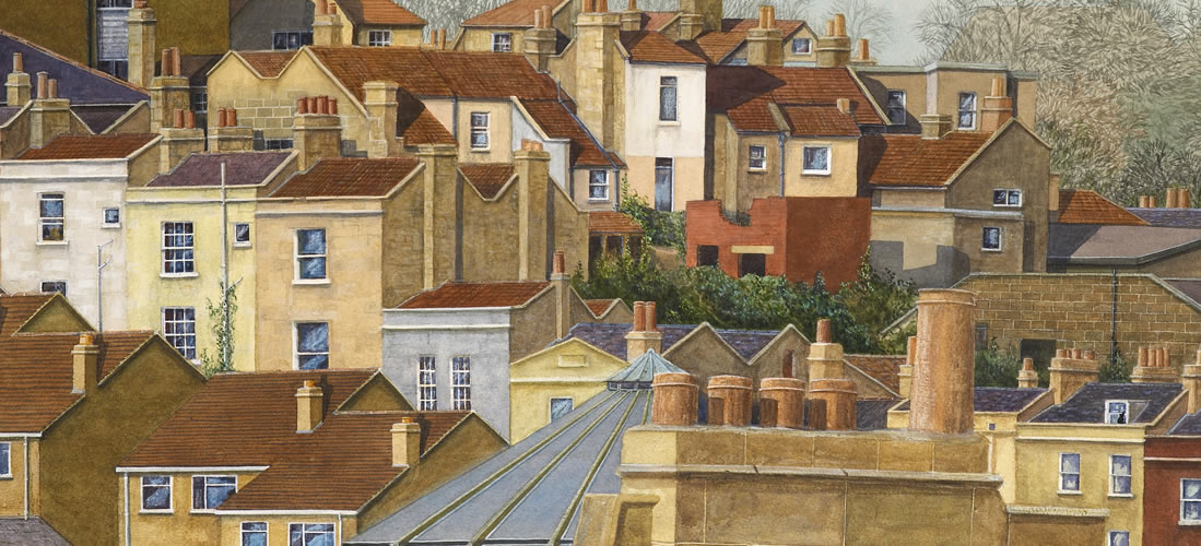 1099x500 Glyn Davies Artists Based In Bath Paintings Of Bath - Architecture Painting