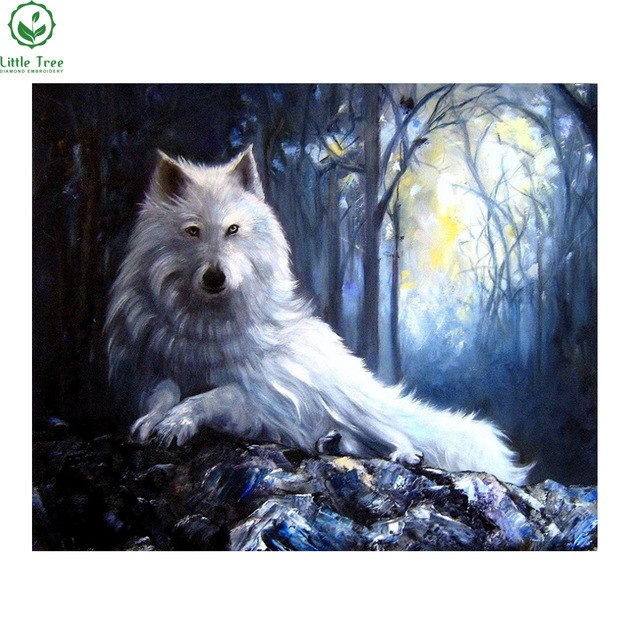 640x640 Diy 3d Diamond Painting Canvas Handicraft Fabric Arctic Fox - Arctic Fox Painting