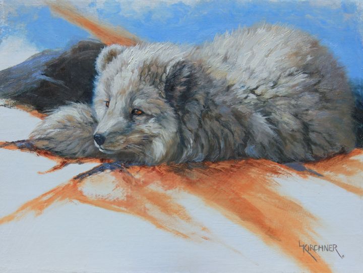 720x541 Wolves Foxes Coyotes - Arctic Fox Painting