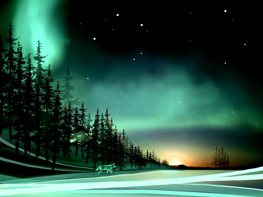 900x675 Arctic Wolf Painting By Paul Sachtleben - Arctic Painting