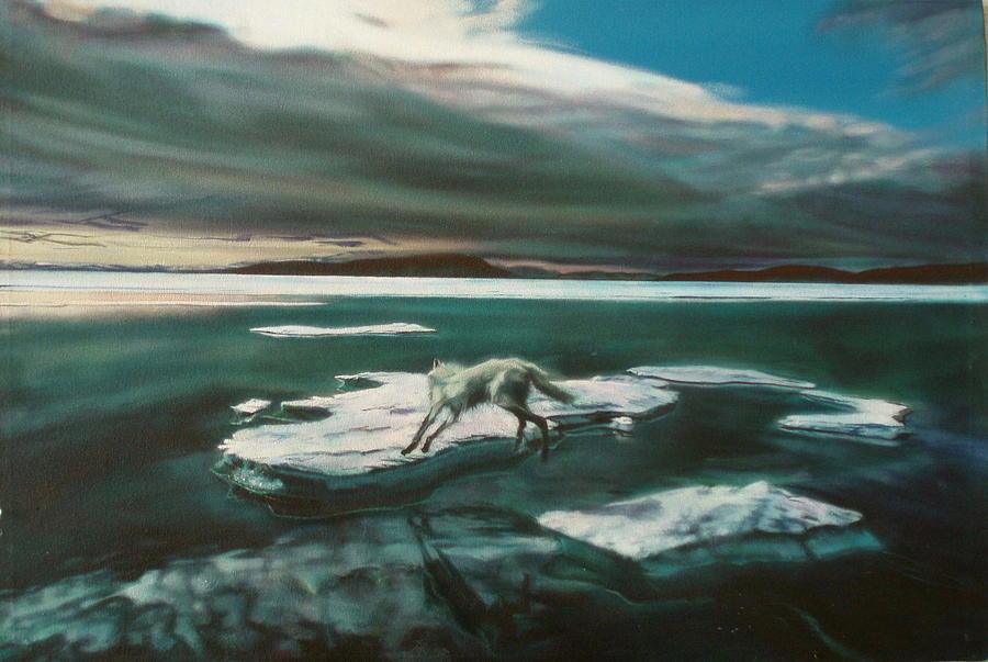 900x603 Arctic Wolf Painting By Sean Connolly - Arctic Painting