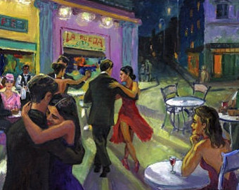 340x270 Argentine Tango Painting Original Acrylic On Canvas Tango - Argentine Tango Painting