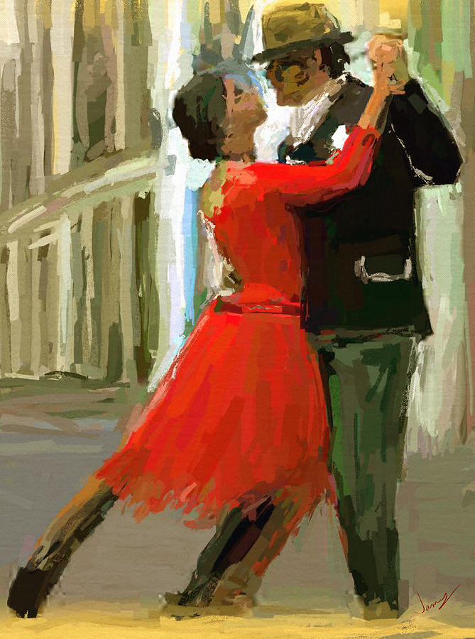 669x900 Argentina Tango Painting By James Shepherd - Argentine Tango Painting