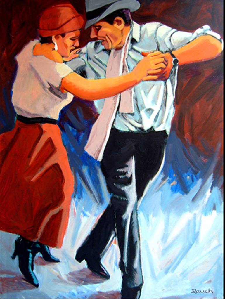 770x1027 Saatchi Art Argentine Tango Street Dancers Painting By Alan Rauch - Argentine Tango Painting