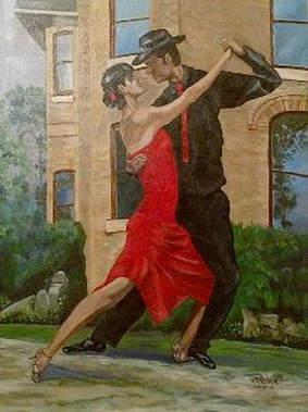 283x379 Tango Parties - Argentine Tango Painting