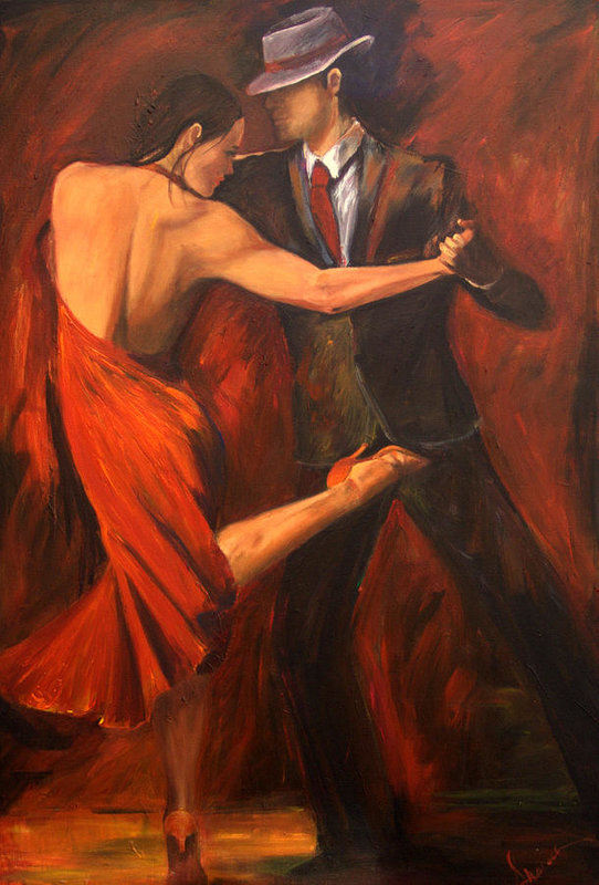 542x800 Argentine Tango Art Print By Sheri Chakamian - Argentine Tango Painting