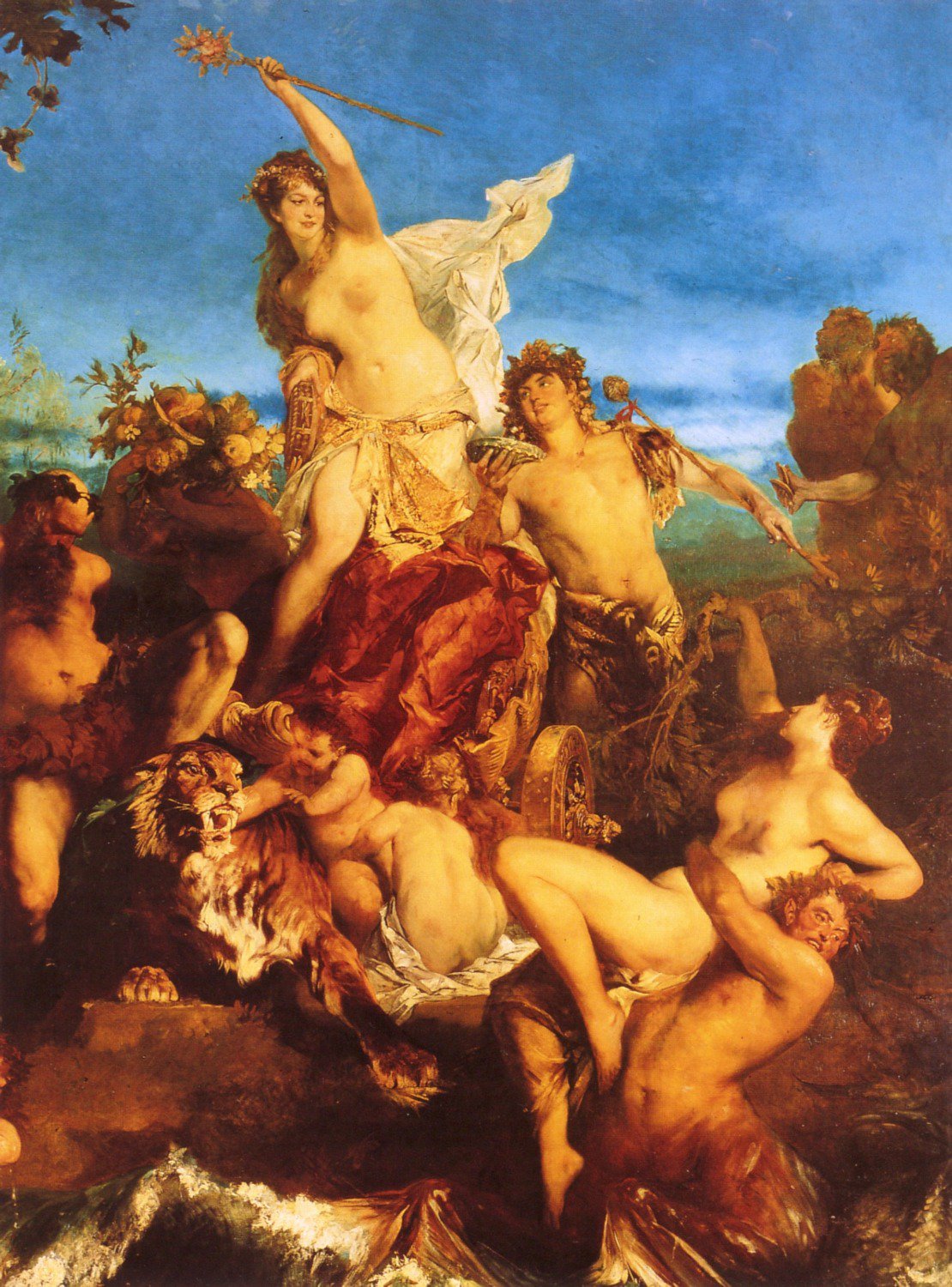 1110x1500 The Triumph Of Ariadne (Detail) 1874 Painting Hans Makart Oil - Ariadne Painting
