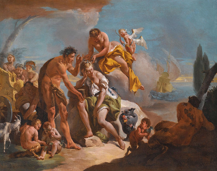 900x709 Bacchus And Ariadne Painting By Giovanni Battista Tiepolo - Ariadne Painting