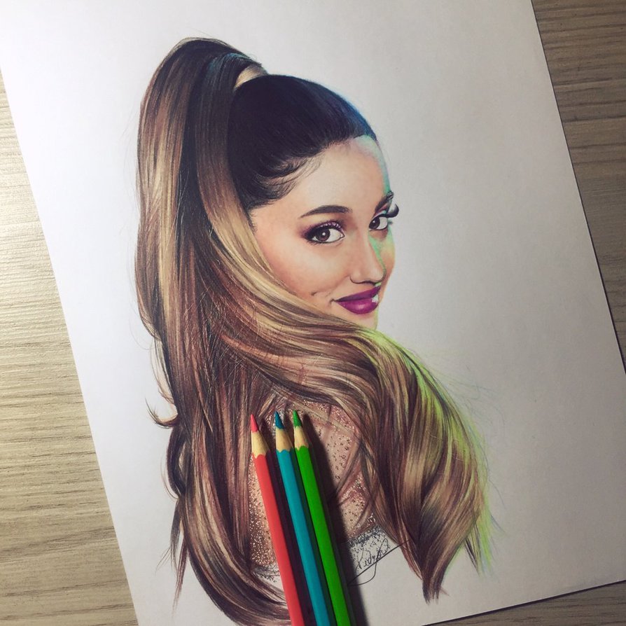 894x894 Ariana Grande By Pedrolopesart By Pedrobarbosart - Ariana Grande Painting
