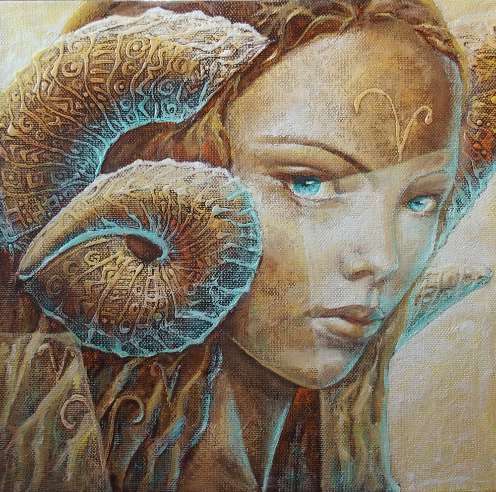 1000x990 Eurika Urbonaviciute Painting Zodiac Aries Eurika Paintings - Aries Painting