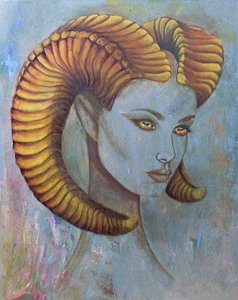 238x300 She Ram Painting By Jennifer Mccarty - Aries Painting