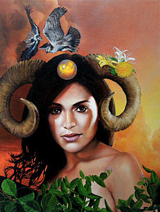 227x300 Aries Of Action Painting By Johanna Uribes - Aries Painting