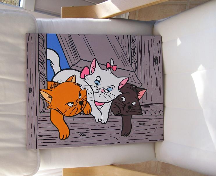 743x607 Jdtoonart Cartoon And Comic Pop Art Paintings Disney Aristocats - Aristocats Painting