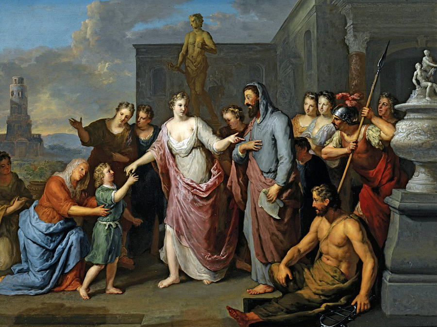 900x674 Olympia Presenting The Young Alexander The Great To Aristotle - Aristotle Painting