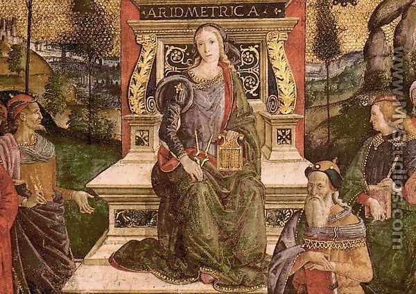 600x424 The Arithmetic (Lower Center View) By Bernardino Di Betto - Arithmetic Painting