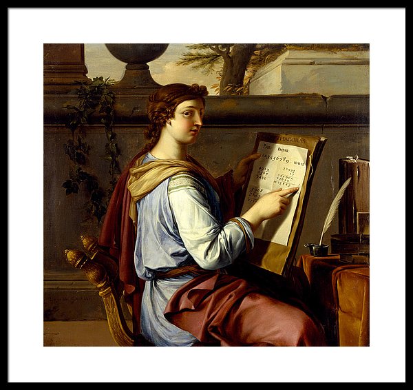 600x566 Allegory Of Arithmetic Framed Print By Laurent De La Hyre - Arithmetic Painting