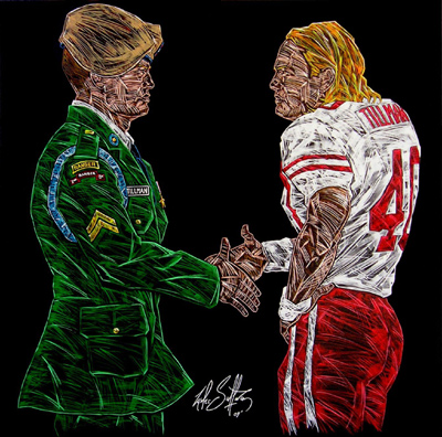 400x396 Arizona Cardinals Pat Tillman Tribute Art Poster - Arizona Cardinals Painting