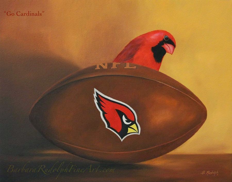 900x707 Barbara Rudolph Fine Art Arizona Cardinals Football Painting - Arizona Cardinals Painting
