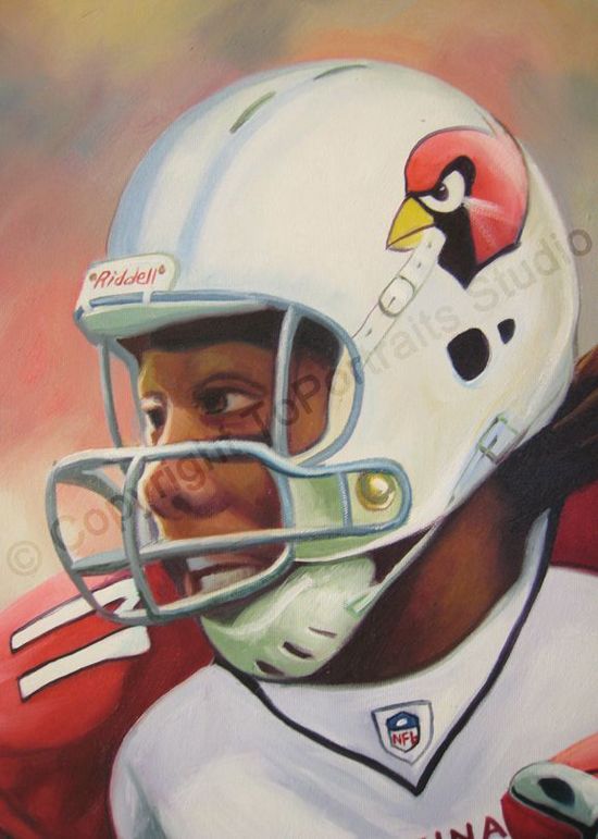 550x771 Larry Fitzgerald, Arizona Cardinals - Arizona Cardinals Painting