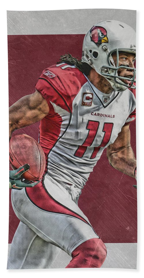 500x967 Larry Fitzgerald Arizona Cardinals Art Bath Towel For Sale By Joe - Arizona Cardinals Painting