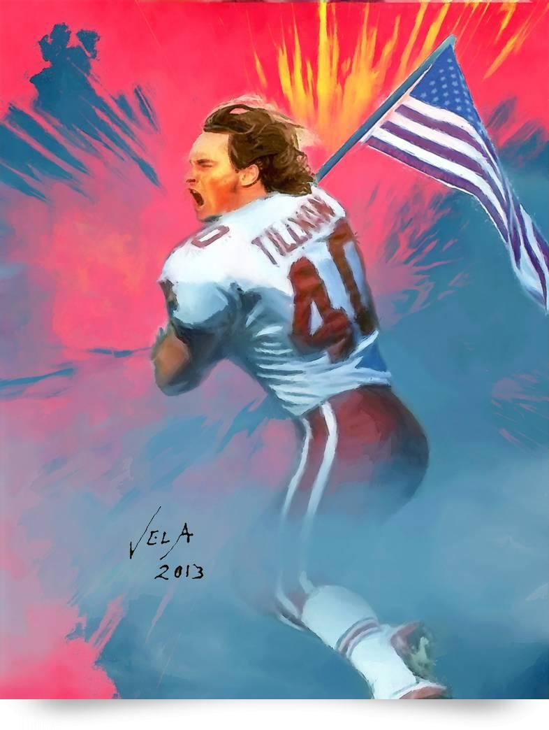 786x1044 Pat Tillman, Nfl Arizona Cardinals Hero Paintingacrylic Fine Art - Arizona Cardinals Painting