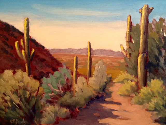 640x483 Edward Abela Artwork Saguaro Country Cave Creek Arizona - Arizona Landscape Painting