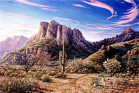 450x301 Superstition Mountains Landscape Acrylic Painting Arizona - Arizona Landscape Painting