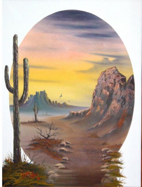 494x650 Arizona Cactus - Arizona Landscape Painting