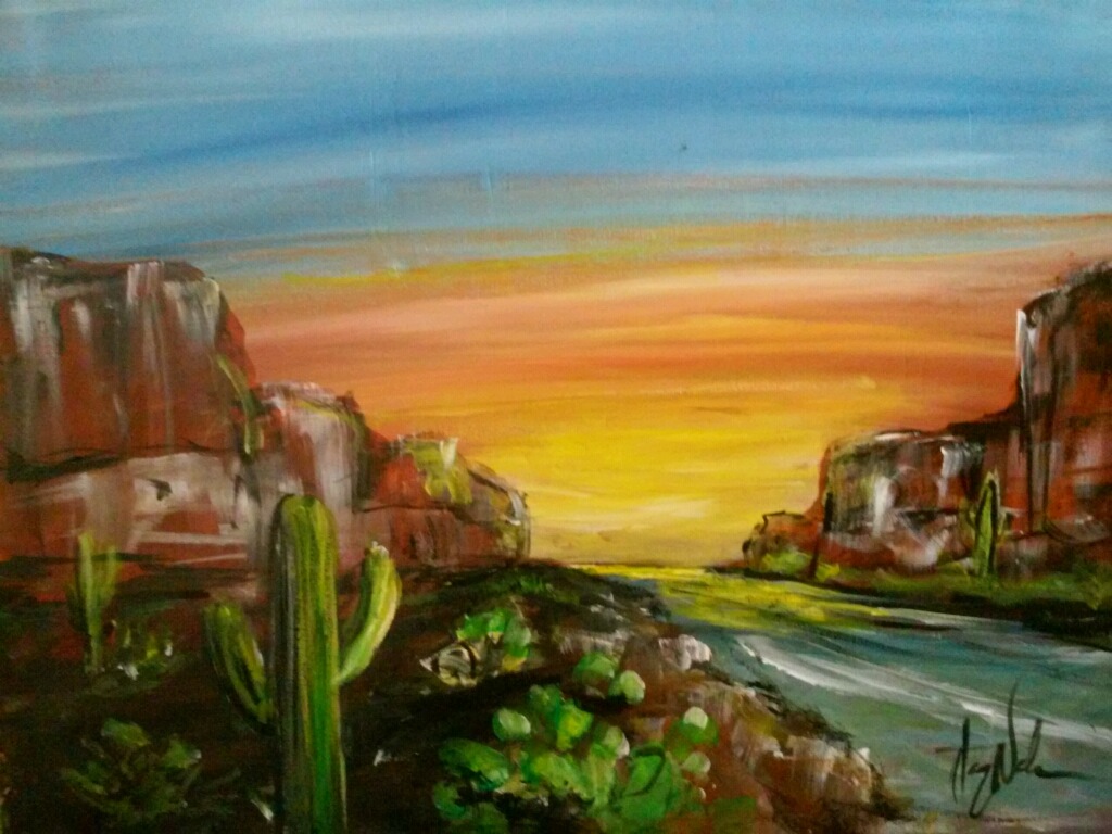 1024x768 Desert View - Arizona Painting