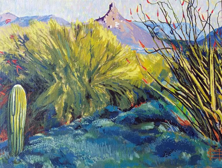 770x583 Saatchi Art View Of Pinnacle Peak, Arizona Painting By Michael - Arizona Painting
