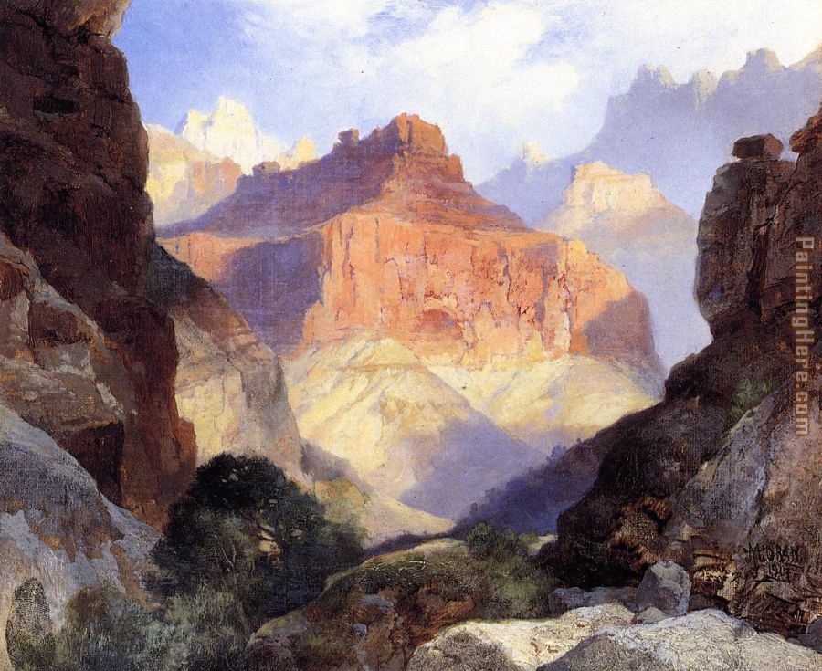 900x735 Thomas Moran Under The Red Wall,grand Canyon Of Arizona Painting - Arizona Painting