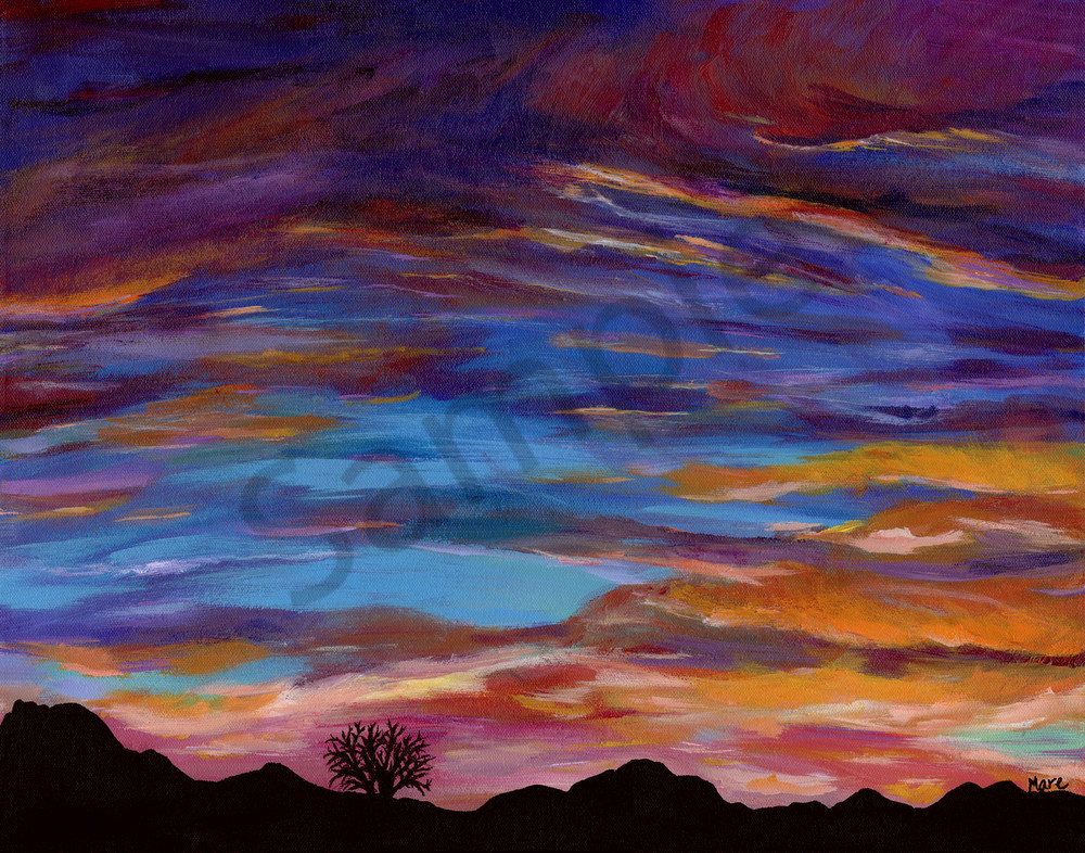 1000x786 Original Acrylic Painting Of Arizona Sunset By Artist Mary Anne - Arizona Sunset Painting