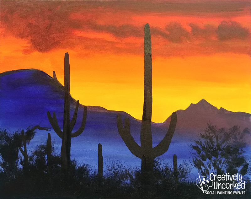 Arizona Sunset Painting at PaintingValley.com | Explore collection of ...