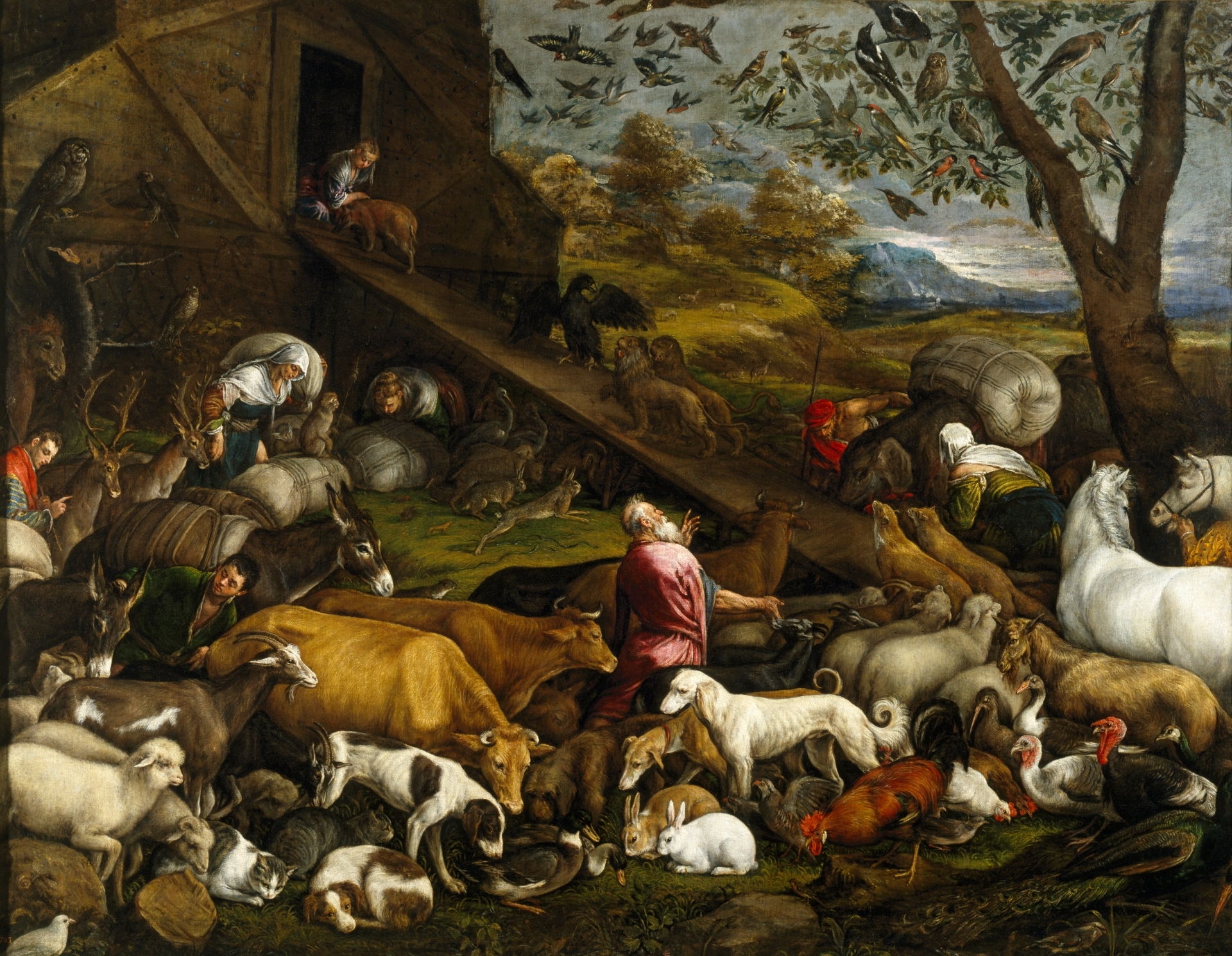 1920x1490 Filethe Animals Entering Noah's Ark 1570s Jacopo Bassano.jpg - Ark Painting Animals