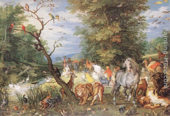 720x494 Jan The Elder Brueghel The Animals Entering The Ark Painting - Ark Painting Animals